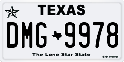 TX license plate DMG9978