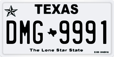 TX license plate DMG9991