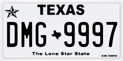 TX license plate DMG9997