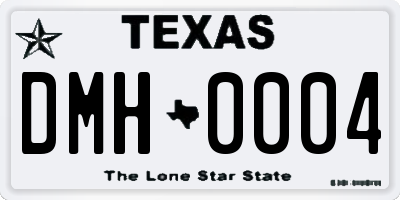 TX license plate DMH0004