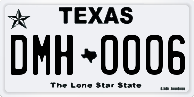 TX license plate DMH0006