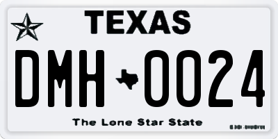 TX license plate DMH0024