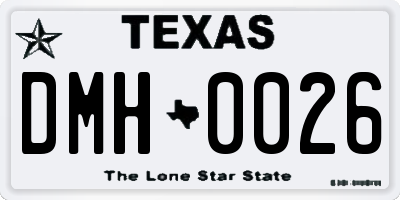TX license plate DMH0026