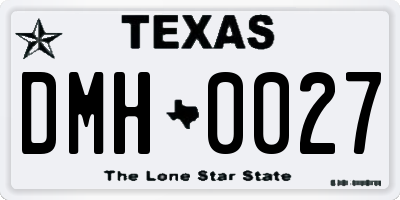 TX license plate DMH0027
