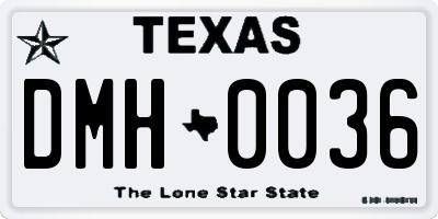 TX license plate DMH0036