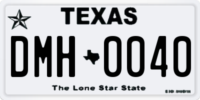 TX license plate DMH0040
