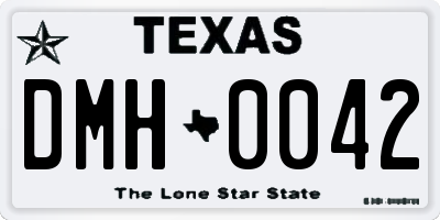TX license plate DMH0042