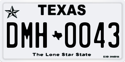 TX license plate DMH0043