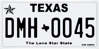 TX license plate DMH0045