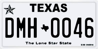 TX license plate DMH0046