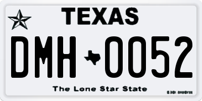 TX license plate DMH0052