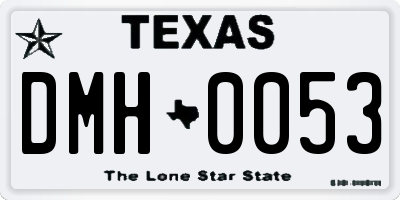 TX license plate DMH0053