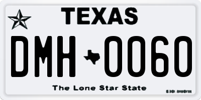 TX license plate DMH0060