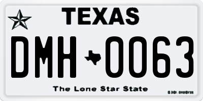 TX license plate DMH0063