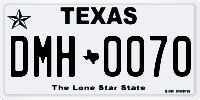 TX license plate DMH0070