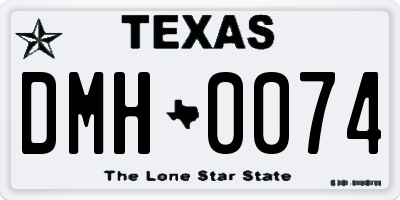 TX license plate DMH0074