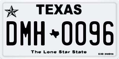 TX license plate DMH0096