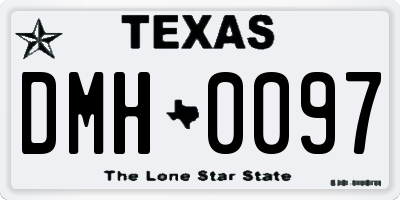 TX license plate DMH0097
