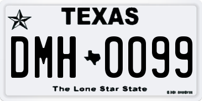 TX license plate DMH0099