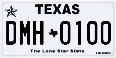 TX license plate DMH0100