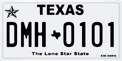 TX license plate DMH0101