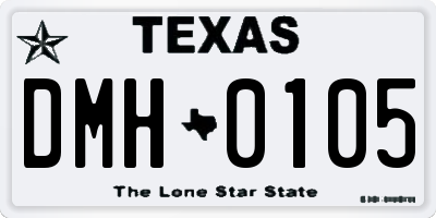 TX license plate DMH0105