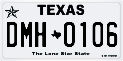 TX license plate DMH0106