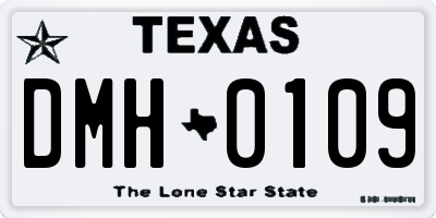 TX license plate DMH0109
