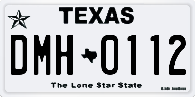 TX license plate DMH0112