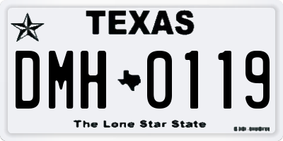 TX license plate DMH0119