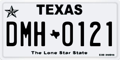 TX license plate DMH0121