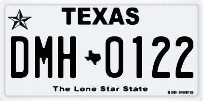 TX license plate DMH0122