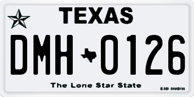 TX license plate DMH0126