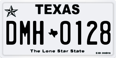 TX license plate DMH0128