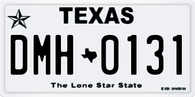 TX license plate DMH0131