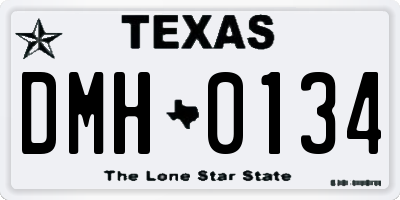 TX license plate DMH0134