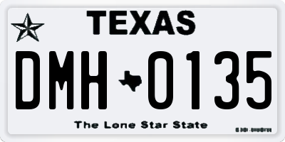 TX license plate DMH0135