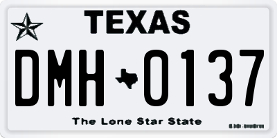 TX license plate DMH0137