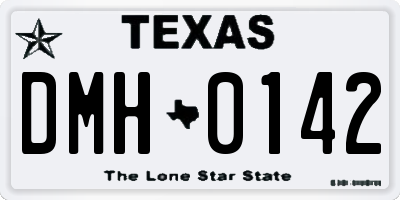 TX license plate DMH0142