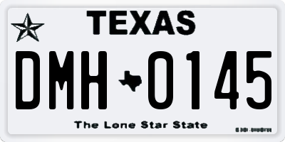 TX license plate DMH0145