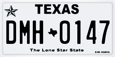 TX license plate DMH0147