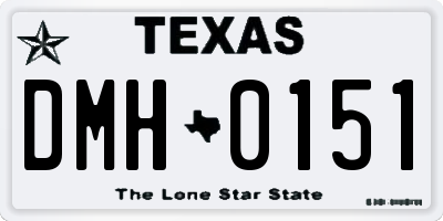 TX license plate DMH0151