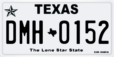 TX license plate DMH0152