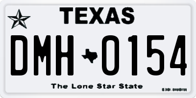 TX license plate DMH0154