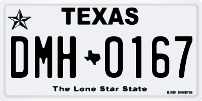 TX license plate DMH0167