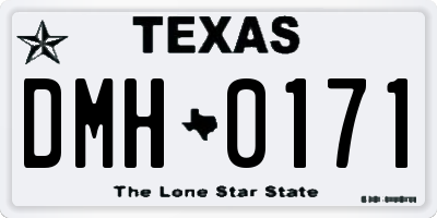 TX license plate DMH0171