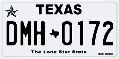 TX license plate DMH0172