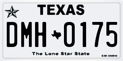 TX license plate DMH0175