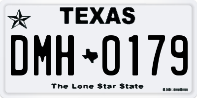 TX license plate DMH0179
