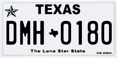 TX license plate DMH0180